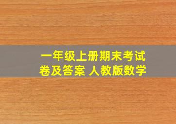 一年级上册期末考试卷及答案 人教版数学